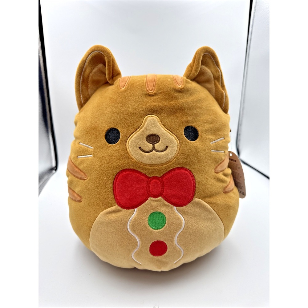NWT Jazwares Squishmallows JONES The Gingerbread Cat 12" Plush Pillow Holiday‎